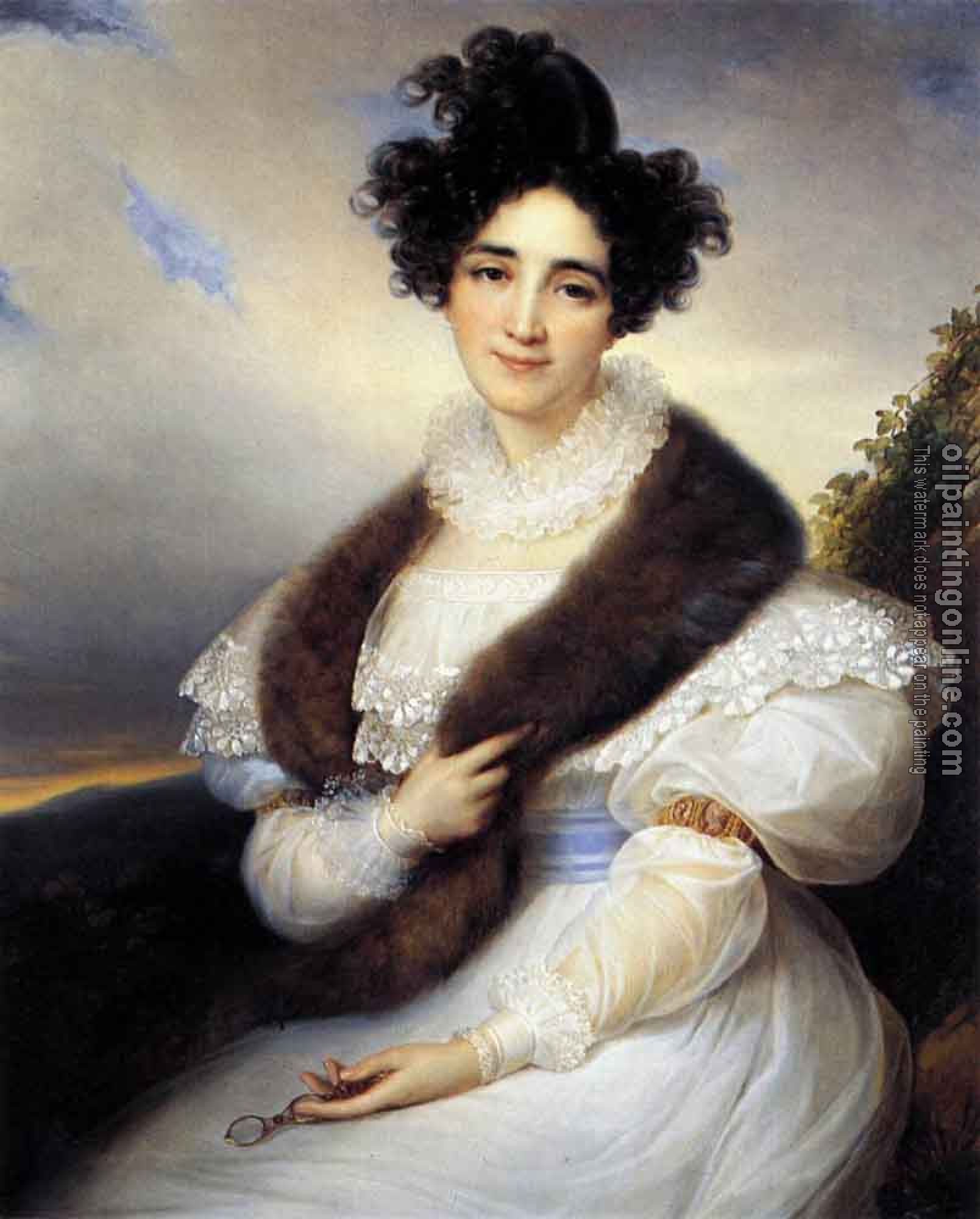 Francois-Joseph Kinsoen - Portrait Of Marie J Lafont Porcher